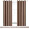imageNICETOWN Window Draperies Blackout Curtain Panels Window Treatment Thermal Insulated Solid Grommet Blackout Drapes for Bedroom One Pair 70 by 72 inches Cappuccino