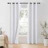 imageNICETOWN 100 Blackout Window Curtain Panels 84 inch Length for Living Room Set of 2 Snow White 42 inches Wide Thermal Insulated Drapes