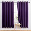 imageNICETOWN Bedroom Curtains Blackout Drapery Panels 2 Panels 70 x 72 inches Royal Purple Three Pass Microfiber Thermal Insulated Solid Ring Top Blackout Window CurtainsDrapes