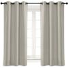imageNICETOWN Room Darkening Window Treatment Curtain Natural Single Panel 42 by 45 Energy Smart Thermal Insulated Block Out Sunlight Shade ampamp Blind for Bedroom with Grommet Ring Top