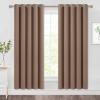 imageNICETOWN Window Draperies Blackout Curtain Panels Window Treatment Thermal Insulated Solid Grommet Blackout Drapes for Bedroom One Pair 70 by 72 inches Cappuccino