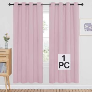imageNICETOWN Bedroom Curtain Room Darkening Drapery  Home Fashion Microfiber Thermal Insulated Solid Grommet Room Darkening Curtain for Kitchen Lavender Pink 1 Panel 52 inches Wide by 72 inches Long