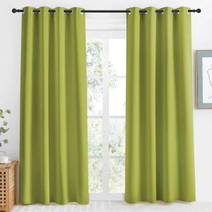imageNICETOWN Blackout Curtain 86 inch Long Fresh Green W55 x L86 1 Panel Thermal Insulated Window Treatment with Grommet Room Darkening Thermal Insulated Panel for BedroomLiving Room