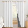 imageNICETOWN 100 Absolutely Blackout Linen Curtains with Thermal Insulated Liner Greyish White 52quot Wide 90quot Length Energy Saving Curtains for Living Room 2 Panels Set Vertical Blinds