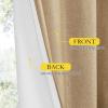 imageNICETOWN 100 Absolutely Blackout Linen Curtains with Thermal Insulated White Liner Camel W34 x L80 2 Panels Long Curtains 80 inch Length for Patio Door Doorway Office Overnight Shiftworker