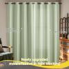 imageNICETOWN 100 Blackout Curtains 90 Inch Length for Bedroom Privacy Thermal Insulated Grommet Room Darkening Window Drapes for Living Room 2 Panels Stone Blue 52 x 90 InchLight Green