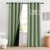 imageNICETOWN 100 Blackout Curtains 90 Inch Length for Bedroom Privacy Thermal Insulated Grommet Room Darkening Window Drapes for Living Room 2 Panels Stone Blue 52 x 90 InchOlive