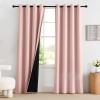 imageNICETOWN 100 Blackout Curtains 90 Inch Length for Bedroom Privacy Thermal Insulated Grommet Room Darkening Window Drapes for Living Room 2 Panels Stone Blue 52 x 90 InchPeach Pink