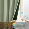 imageNICETOWN 100 Blackout Curtains 90 Inch Length for Bedroom Privacy Thermal Insulated Grommet Room Darkening Window Drapes for Living Room 2 Panels Stone Blue 52 x 90 InchOlive Green