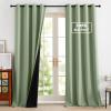 imageNICETOWN 100 Blackout Curtains 90 Inch Length for Bedroom Privacy Thermal Insulated Grommet Room Darkening Window Drapes for Living Room 2 Panels Stone Blue 52 x 90 InchOlive