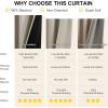 imageNICETOWN 100 Blackout Curtains 90 Inch Length for Bedroom Privacy Thermal Insulated Grommet Room Darkening Window Drapes for Living Room 2 Panels Stone Blue 52 x 90 InchNatural