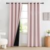 imageNICETOWN 100 Blackout Curtains 90 Inch Length for Bedroom Privacy Thermal Insulated Grommet Room Darkening Window Drapes for Living Room 2 Panels Stone Blue 52 x 90 InchPink