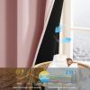 imageNICETOWN 100 Blackout Curtains 90 Inch Length for Bedroom Privacy Thermal Insulated Grommet Room Darkening Window Drapes for Living Room 2 Panels Stone Blue 52 x 90 InchPeach Pink