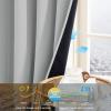 imageNICETOWN 100 Blackout Curtains 90 Inch Length for Bedroom Privacy Thermal Insulated Grommet Room Darkening Window Drapes for Living Room 2 Panels Stone Blue 52 x 90 InchSliver Grey