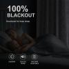 imageNICETOWN 100 Blackout Curtains 90 Inch Length for Bedroom Privacy Thermal Insulated Grommet Room Darkening Window Drapes for Living Room 2 Panels Stone Blue 52 x 90 InchPaisley Navy Blue
