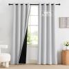imageNICETOWN 100 Blackout Curtains 90 Inch Length for Bedroom Privacy Thermal Insulated Grommet Room Darkening Window Drapes for Living Room 2 Panels Stone Blue 52 x 90 InchGreyish White