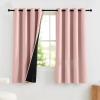 imageNICETOWN 100 Blackout Curtains 90 Inch Length for Bedroom Privacy Thermal Insulated Grommet Room Darkening Window Drapes for Living Room 2 Panels Stone Blue 52 x 90 InchPeach Pink