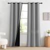 imageNICETOWN 100 Blackout Curtains 90 Inch Length for Bedroom Privacy Thermal Insulated Grommet Room Darkening Window Drapes for Living Room 2 Panels Stone Blue 52 x 90 InchSilver Grey