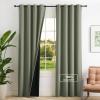 imageNICETOWN 100 Blackout Curtains 90 Inch Length for Bedroom Privacy Thermal Insulated Grommet Room Darkening Window Drapes for Living Room 2 Panels Stone Blue 52 x 90 InchDark Mallard