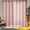 imageNICETOWN 100 Blackout Curtains 90 Inch Length for Bedroom Privacy Thermal Insulated Grommet Room Darkening Window Drapes for Living Room 2 Panels Stone Blue 52 x 90 InchPeach Pink