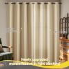 imageNICETOWN 100 Blackout Curtains 90 Inch Length for Bedroom Privacy Thermal Insulated Grommet Room Darkening Window Drapes for Living Room 2 Panels Stone Blue 52 x 90 InchBiscotti Beige