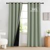imageNICETOWN 100 Blackout Curtains 90 Inch Length for Bedroom Privacy Thermal Insulated Grommet Room Darkening Window Drapes for Living Room 2 Panels Stone Blue 52 x 90 InchSage Green