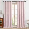imageNICETOWN 100 Blackout Curtains 90 Inch Length for Bedroom Privacy Thermal Insulated Grommet Room Darkening Window Drapes for Living Room 2 Panels Stone Blue 52 x 90 InchPink
