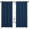 imageNICETOWN Bedroom Curtain Panels Blackout Draperies Thermal Insulated Solid Grommet Blackout CurtainsDrapes Moroccan Blue 1 Pair 55 by 68inch
