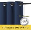 imageNICETOWN Blackout 110 inch Sliding Door Curtain Grommet Thermal Insulated Room Darkening Window Treatment Divider for BedroomLiving Room Navy W66 x L110 1 Panel