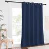 imageNICETOWN Blackout 110 inch Sliding Door Curtain Grommet Thermal Insulated Room Darkening Window Treatment Divider for BedroomLiving Room Navy W66 x L110 1 Panel