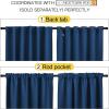 imageNICETOWN Blackout Curtain Panels Window Draperies  Moroccan Blue Color 70x63 inch 2 Pieces Rod Pocket ampamp Back Tab Insulating Room Darkening Blackout Drapes for Bedroom