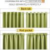 imageNICETOWN Blackout Curtain Panels for Kitchen  Fresh Green Color 29x36 inch 2 Panels Set Room Darkening Blackout Drapes for Window