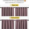 imageNICETOWN Blackout Curtain Panels for Living Room  Dry Rose Color 42x36 inch 2 Panels Set Room Darkening Blackout Drapes for Window