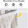 imageNICETOWN Boho Door Curtain for Window Farmhouse Linen Door Shade for Living Room Bedroom Self Adhesive Blind for Sidelight Window Rod Pocket Tie Up Shade 26 x 72 Inch Long 1 Panel AngoraNatural