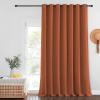 imageNICETOWN Burnt Orange Sliding Glass Door Curtain  Grommet Extra Wide Window Treatment Thermal Insulated Room Darkening Drape Room Divider for Kids RoomLiving Room W100 x L108 1 Panel