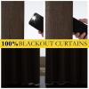 imageNICETOWN Coffee Vintage Linen 100 Blackout Curtains for Living Room Thermal Insulated Curtains 84quot Long Noise Reducing Window Treatment Drapes for Hall Room 42quot Wide Per Panel Set of 2