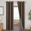 imageNICETOWN Coffee Vintage Linen 100 Blackout Curtains for Living Room Thermal Insulated Curtains 84quot Long Noise Reducing Window Treatment Drapes for Hall Room 42quot Wide Per Panel Set of 2