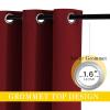 imageNICETOWN Glass Door Curtains for Window Wide Thermal Curtain Panels Sliding Door Drapes Extra Wide Curtains Burgundy Red 80 inches Wide x 84 inches Long