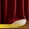 imageNICETOWN Glass Door Curtains for Window Wide Thermal Curtain Panels Sliding Door Drapes Extra Wide Curtains Burgundy Red 80 inches Wide x 84 inches Long