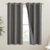 imageNICETOWN Grizzle Gray Vintage Linen 100 Blackout Curtains for Dining Room Thermal Insulated Curtains 45quot Long Noise Reducing Window Treatment Drapes for Kitchen 42quot Wide Per Panel Set of 2