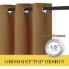 imageNICETOWN Kitchen Short Blackout Curtain and Drape  Thermal Insulated Solid Grommet Blackout Panel for Patio Bedroom Living Room Single Panel 52 inches by 45 inches Gold Brown