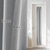 imageNICETOWN Linen Door Curtain for Windows 100 Blackout French Door Curtains for Privacy Thermal Insulated Window Covering for Bedroom Living Room Stone Blue 30quot W x 72quot L 1 PanelDove Grey