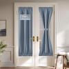 imageNICETOWN Linen Door Curtain for Windows 100 Blackout French Door Curtains for Privacy Thermal Insulated Window Covering for Bedroom Living Room Stone Blue 30quot W x 72quot L 1 PanelStone Blue