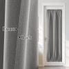 imageNICETOWN Linen Door Curtain for Windows 100 Blackout French Door Curtains for Privacy Thermal Insulated Window Covering for Bedroom Living Room Stone Blue 30quot W x 72quot L 1 PanelGrey