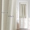 imageNICETOWN Linen Door Curtain for Windows 100 Blackout French Door Curtains for Privacy Thermal Insulated Window Covering for Bedroom Living Room Stone Blue 30quot W x 72quot L 1 PanelLight Beige