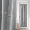 imageNICETOWN Linen Door Curtain for Windows 100 Blackout French Door Curtains for Privacy Thermal Insulated Window Covering for Bedroom Living Room Stone Blue 30quot W x 72quot L 1 PanelDove Grey