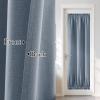 imageNICETOWN Linen Door Curtain for Windows 100 Blackout French Door Curtains for Privacy Thermal Insulated Window Covering for Bedroom Living Room Stone Blue 30quot W x 72quot L 1 PanelStone Blue