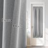 imageNICETOWN Linen Door Curtain for Windows 100 Blackout French Door Curtains for Privacy Thermal Insulated Window Covering for Bedroom Living Room Stone Blue 30quot W x 72quot L 1 PanelDove Grey
