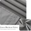 imageNICETOWN Linen Door Curtain for Windows 100 Blackout French Door Curtains for Privacy Thermal Insulated Window Covering for Bedroom Living Room Stone Blue 30quot W x 72quot L 1 PanelGrey