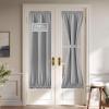 imageNICETOWN Linen Door Curtain for Windows 100 Blackout French Door Curtains for Privacy Thermal Insulated Window Covering for Bedroom Living Room Stone Blue 30quot W x 72quot L 1 PanelDove Grey